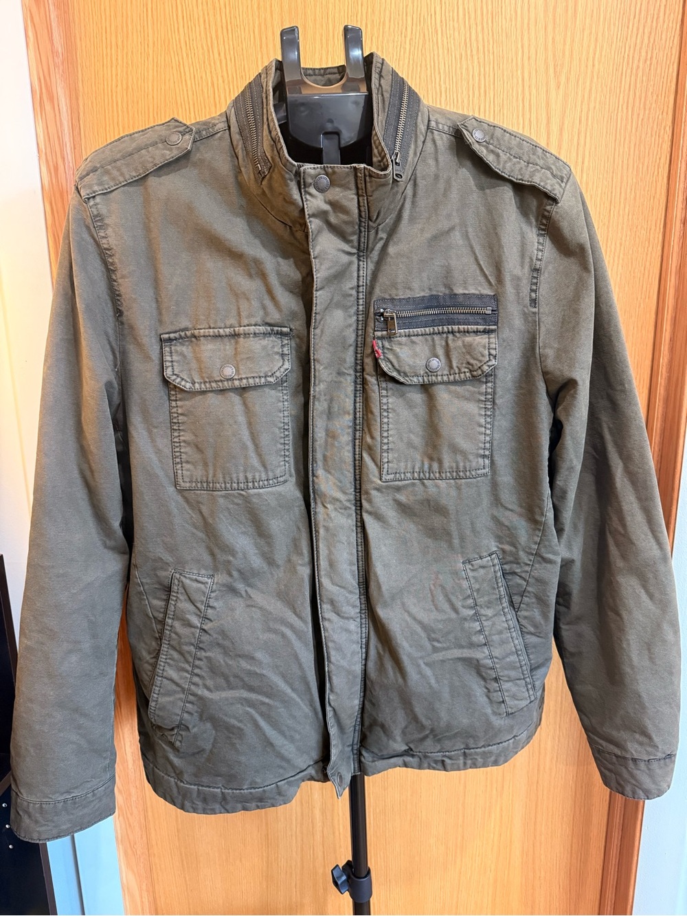 Levi's Olive Green Military Field Jacket with Chest Pockets